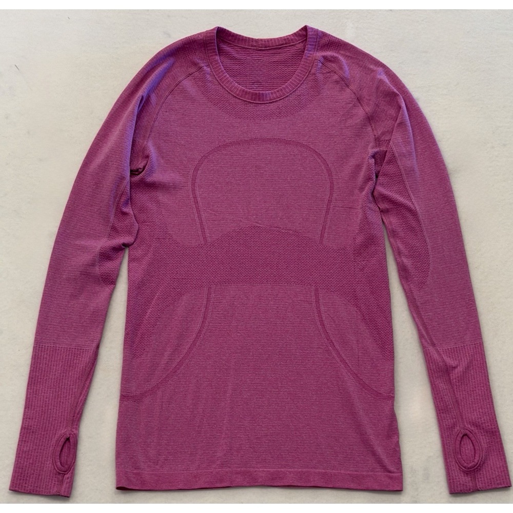 Lululemon Swiftly Tech Long Sleeve Top Heathered Raspberry Pink Size 6